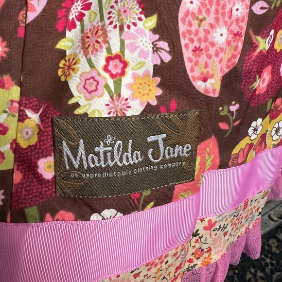 Matilda Jane pink and brown with trees dress size 6 - Picture 6 of 6